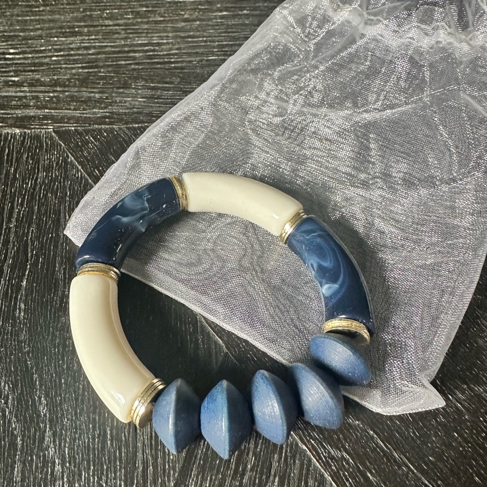 Elegant Blue and White Bracelet